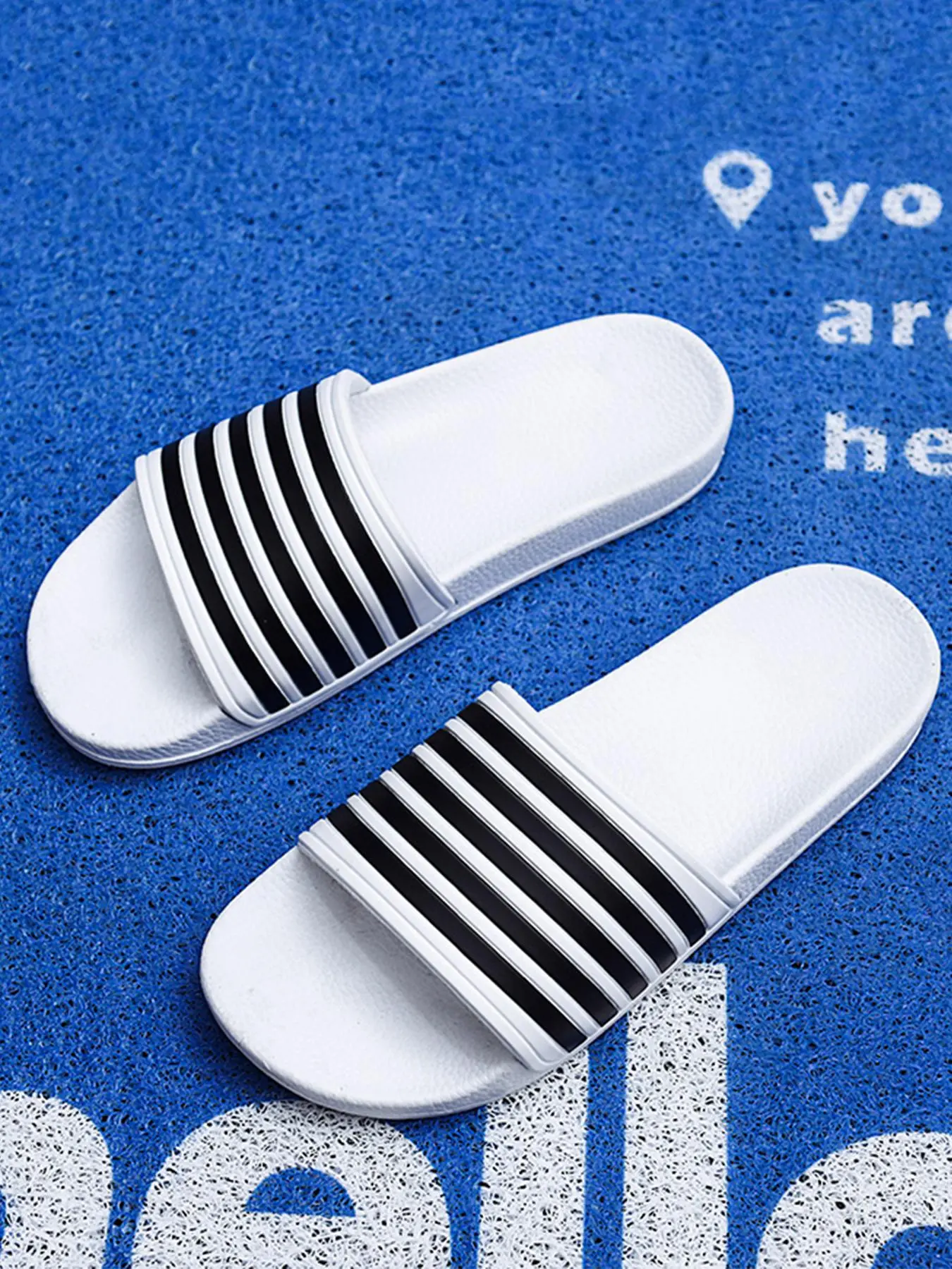 Men's Casual Striped Pattern Home Slippers, Lightweight Breathable Comfortable Home Slippers, Non-slip Soft Slippers for Indoor & Outdoor Wear