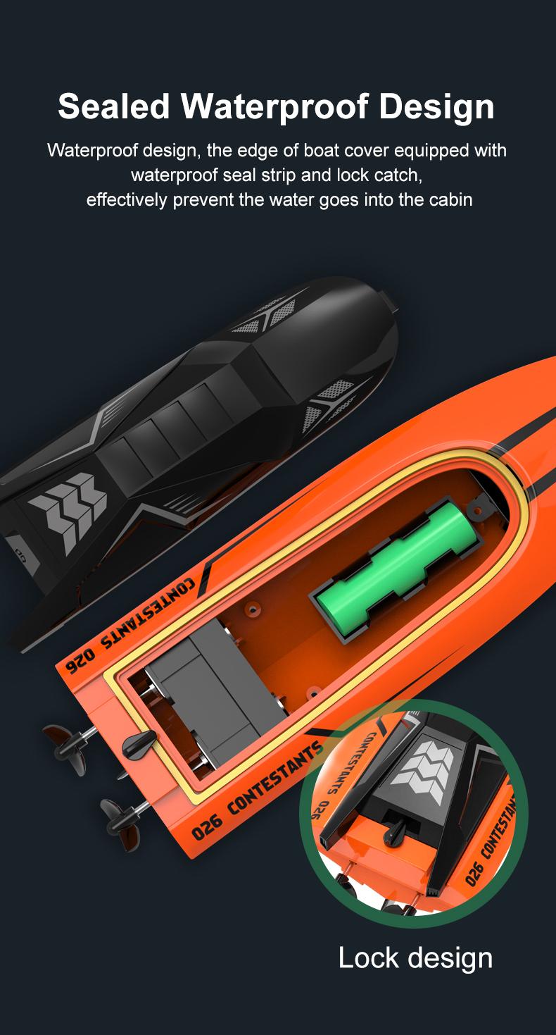Product Introduction of BGTOY RC Boat 2.4G Radio Remote Control Boat High Speed Speedboat Waterproof Electric Toys For Kids Boy Christmas Birthday Gifts 8