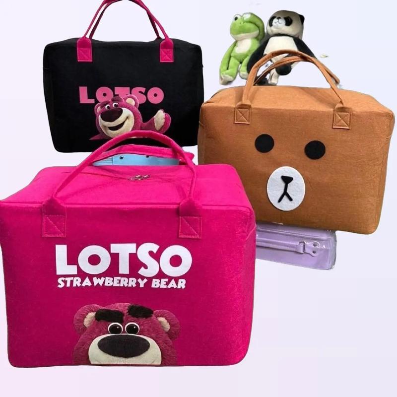 Túi du lịch cỡ lớn chất liệu nỉ xốp  in hoạ tiết hoạt hình dễ thương Bag Nam Hoa