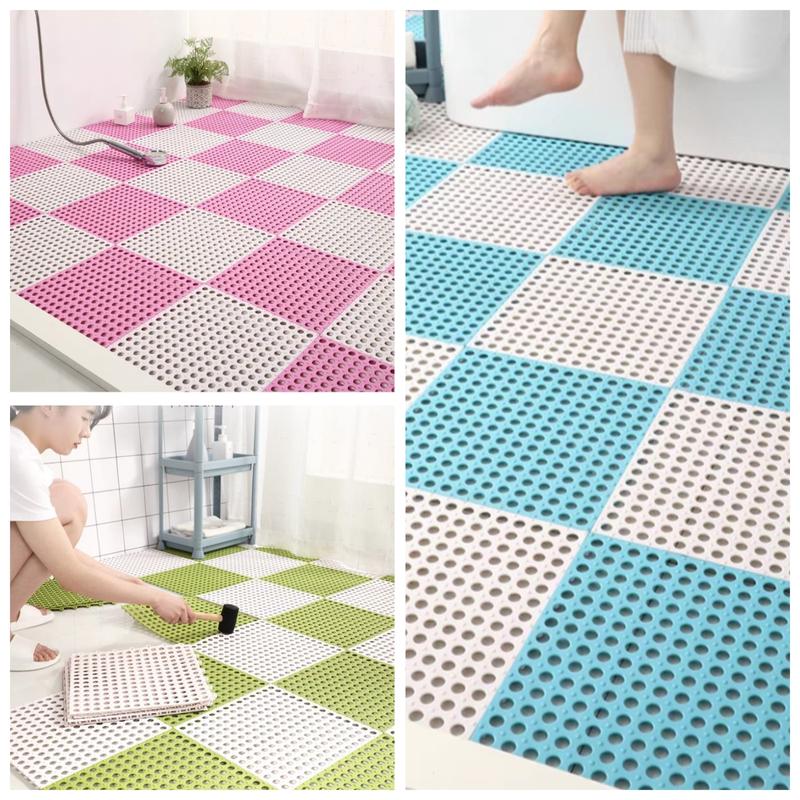  combo 10 Miếng Thảm Nhựa Ghép Trải Sàn Tấm nhựa lót sàn trống chơn trượt cho nhà tắm sân vườn bể bơi 
