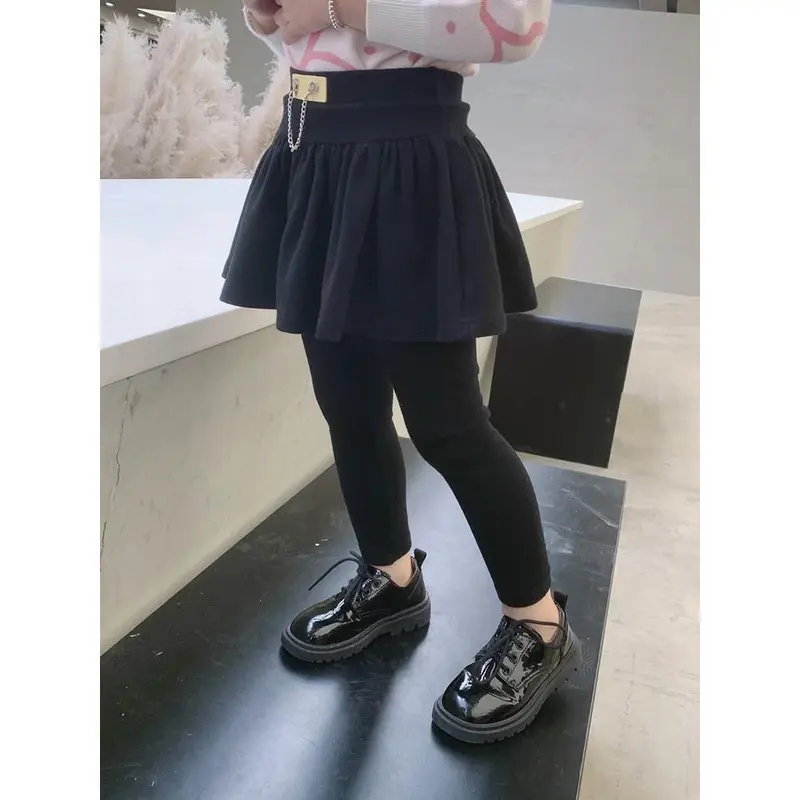 Quần Culottes Cho Em Bé Gái, Phong Cách Phương Tây, Đệm Nhung Giả, Quần Legging Ôm Sát Hàng Mới Về, Thích Hợp Cho Trẻ Em 5