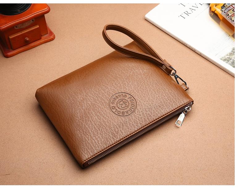 Product Introduction of Men's 2024 New Casual Men's Clutch Pu Soft Leather Men's Bag Mobile Phone Bag Large-Capacity Wallet 19