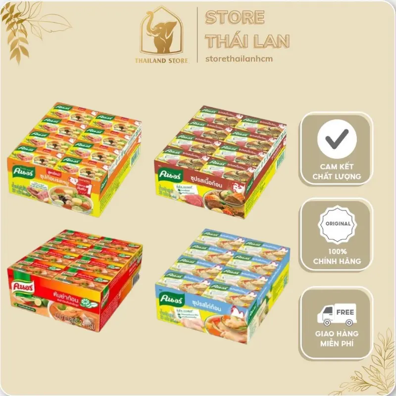 HÀNG NỘI ĐỊA THÁI LAN - 01 Viên Nêm Gia Vị Knorr, RosDee - Tiện Lợi & Thơm Ngon!