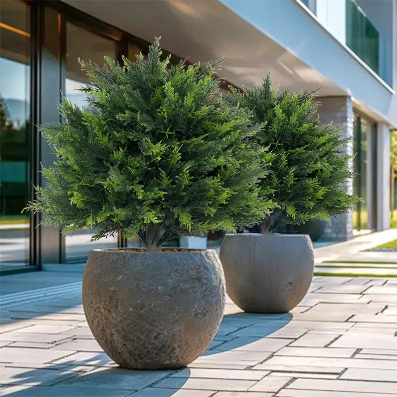Artificial Pine Tree with Ground Spikes, 1 Count Fake Green Plant, Decorative Plant for Indoor Outdoor Garden Home Decoration【No Pot】 6
