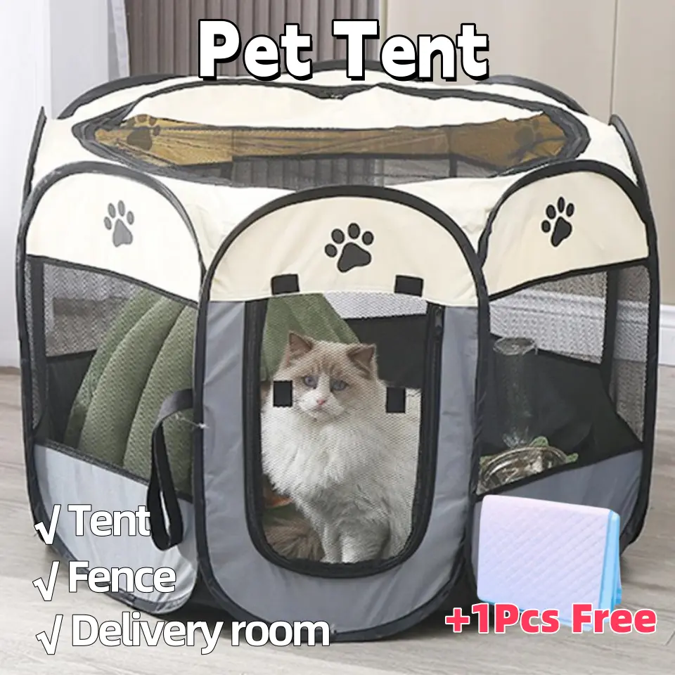 【COD】Foldable Cat Dog Tent House Delivery Room for Pregnant Pet Playpen Dog Cat House Portable Washable  Pet Fence Pets Supplies Pet Fence