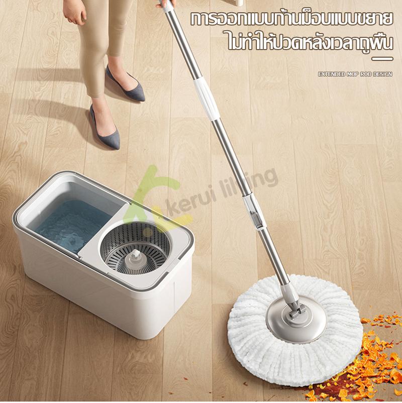 Product Introduction of จัดส่งทันที. Spin Mop Bucket set stainless STEEL Spin Mop Bucket DETACHABLE Mop Bucket Spin Mop 360 DEGREE Spin Mop set stainless STEEL Spin Mop set 4