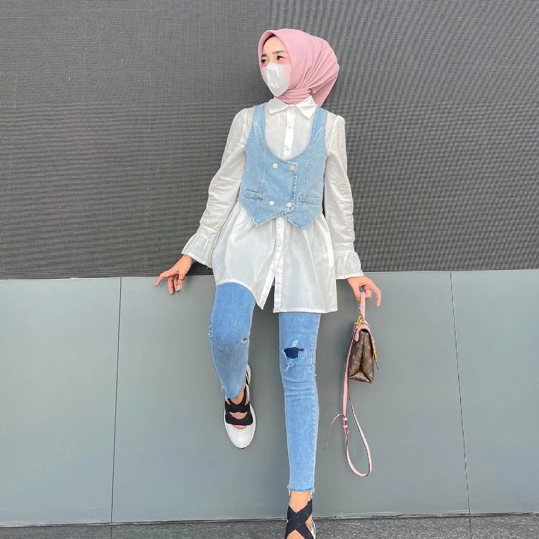 Kemeja Katun Mix Vest Denim Bangkok