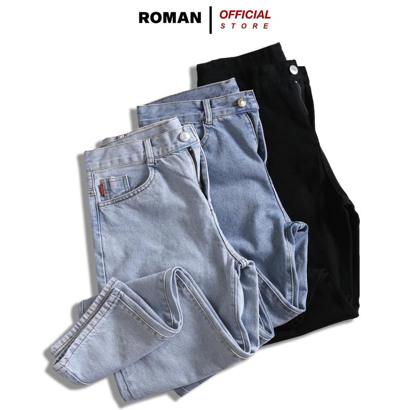 Quần jean baggy nam ống rộng suông đứng chất bò cao cấp ROMAN QJ03 suong 4