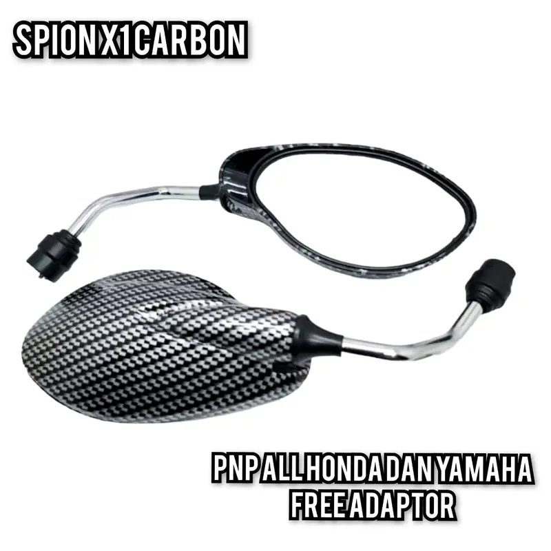 Spion X1 Carbon PNP Yamaha Honda Beat Vario Nmax Mio Pcx Lexi Jupiter Vega Aerox F1zr Xsr 155 Zr125 Dll Bonus Free adaptor Asli Grosir Pusat Grosiran Variasi Motor 0