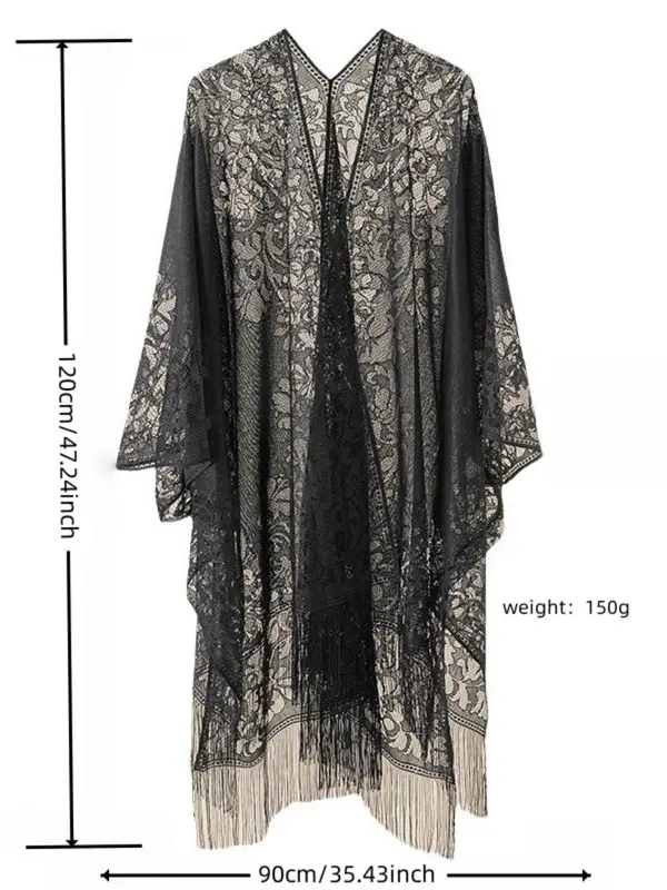 Women's Floral Lace Shawls, Sexy Sheer Cover Up Shawl for Summer, Fashion Clothes Accessories for Women & Girls 1