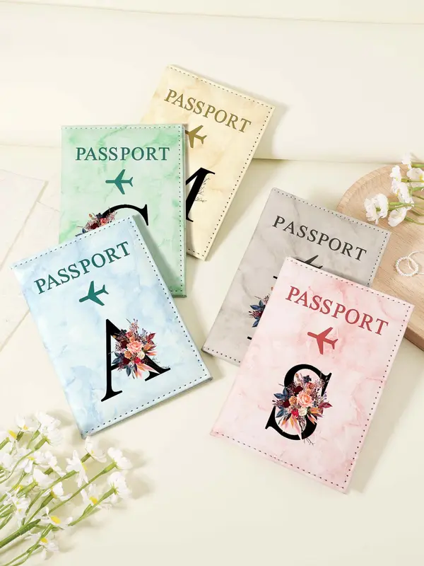 Fashionable Flower Pattern Passport Case, Multi Card PU Passport Cover with Twist Closure, Simple Casual Fashionable Travel Accessories for Women & Men 0