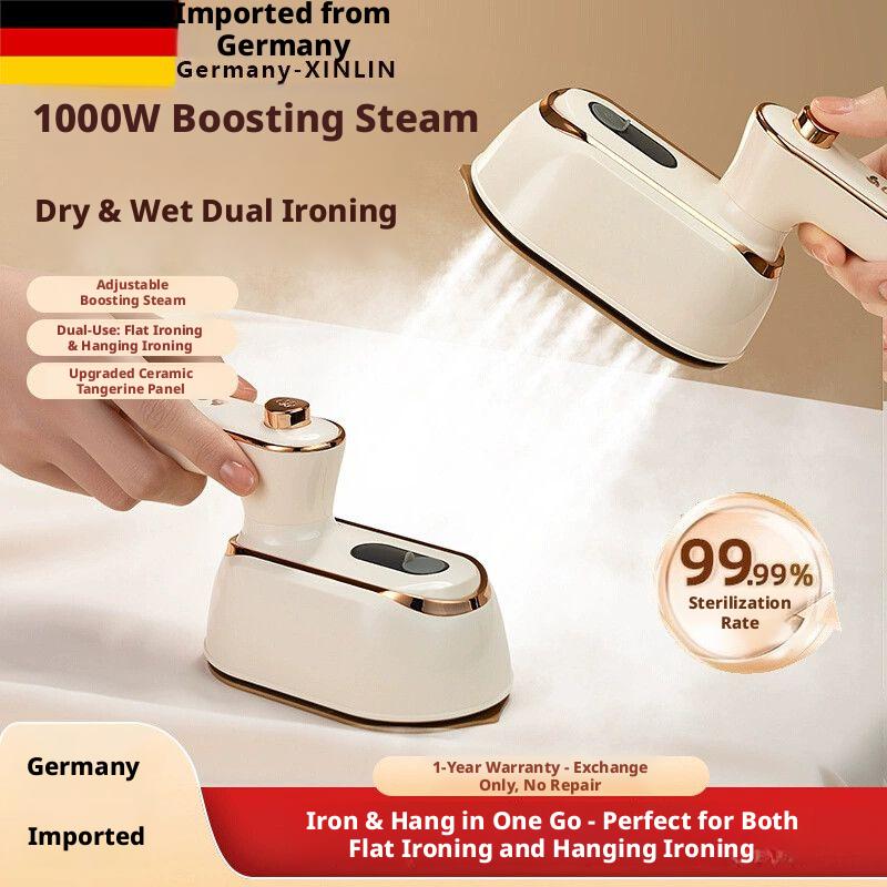 Bàn ủi hơi nước cầm tay của Đức, bàn ủi nhỏ gọn dùng trong gia đình, vật dụng cần thiết cho ký túc xá, bàn ủi hơi nước điện, dụng cụ làm phẳng quần áo tiện lợi khi đi du lịch, giải pháp nhanh chóng và tiện lợi cho sinh viên và căn hộ nhỏ.