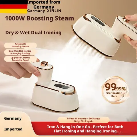 Bàn ủi hơi nước cầm tay của Đức, bàn ủi nhỏ gọn dùng trong gia đình, vật dụng cần thiết cho ký túc xá, bàn ủi hơi nước điện, dụng cụ làm phẳng quần áo tiện lợi khi đi du lịch, giải pháp nhanh chóng và tiện lợi cho sinh viên và căn hộ nhỏ.