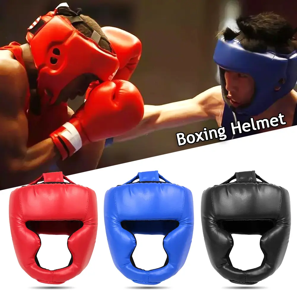 Full-covered Pu Boxing Helmet Kids Adults Muay Thai Training Sparring Boxing Headgear Gym Equipment Taekwondo Head Helmet#453063