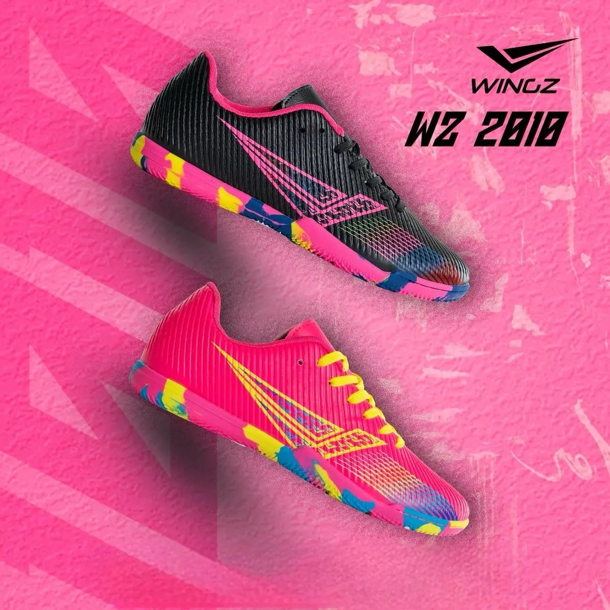 WINGZ-2010 รองเท้าฟุตซอล  พื้นลาย มีสีชมพูมาใหม่  บอกถึงความทันสมัย  SIZE: 36-45 Sport ออกกำลังกายแนะนำบวก1-2ไซส์