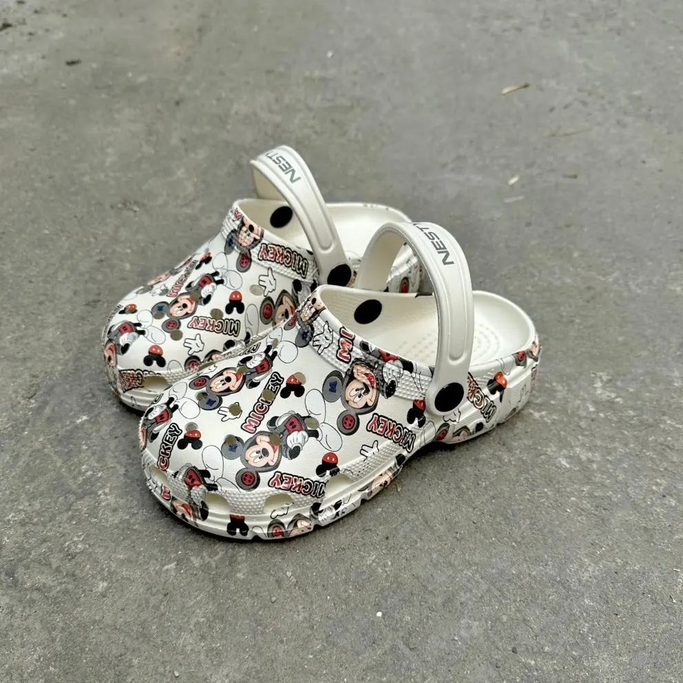 Nt sục in chuột Mickey Ne01 dép trẻ em nam nữ