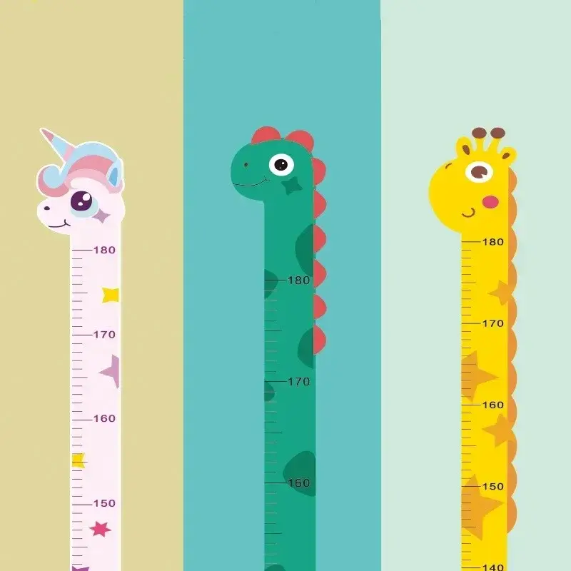 Pembaris Pengukur Ketinggian Bayi, Reka Bentuk Haiwan Kartun, Pelekat Dinding, Kertas Dinding Dinosaur, untuk Bilik Kanak-kanak dan Taska, Pembaris Pertumbuhan Kanak-kanak, Carta Pertumbuhan