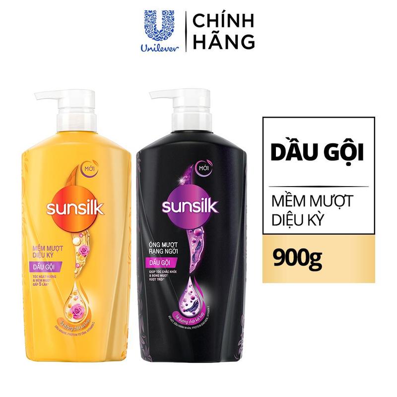 2 Dầu gội Sunsilk hỗ trợ làm sạch và mềm mượt tóc cho mái tóc ngát hương 900g