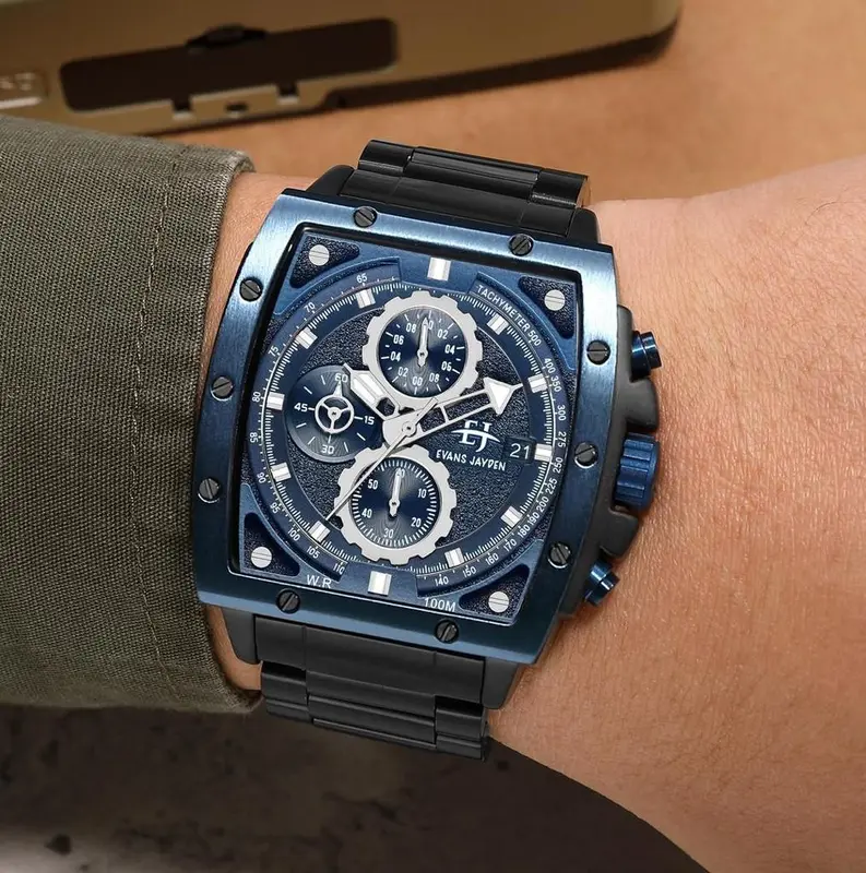 DISKON   Jam Tangan Evans Jeyden 9463-1 Rantai Stailess Chrono Water Resist Cod Watches 5