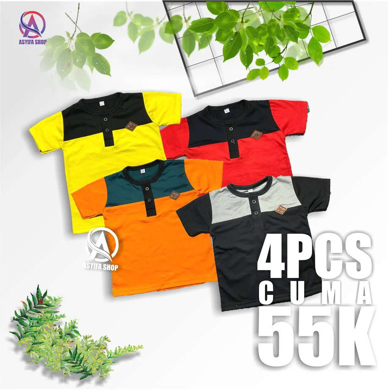 KAOS ANAK PENDEK LAKI LAKI FASHION KIANO KATUN HARGA MURAH MERIAH UNISEX COWOK CEWEK PEREMPUAN