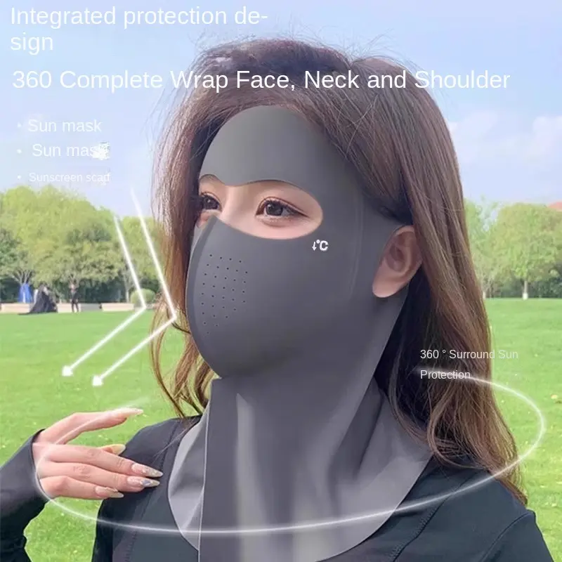 Balaclava Nữ, Chất Lượng Cao, Chống Tia UV, Mặt Nạ Chống Nắng Toàn Mặt, Tất Cả Trong Một, Che Cổ Và Mặt, Thích Hợp Sử Dụng Ngoài Trời