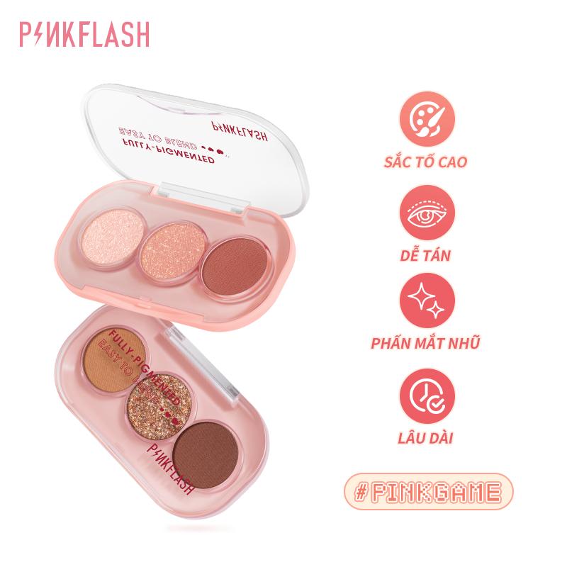 Bảng phấn mắt PINKFLASH tông hồng lâu trôi 11 màu tùy chọn 60g