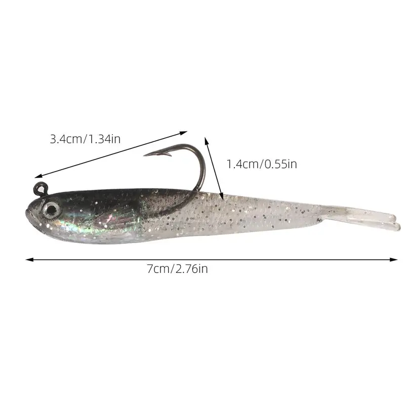 Artificial Fishing Lure (10pcs), Simulation Fishing Lure with Hook, Portable Soft Fishing Bait for Outdoor Fishing 1