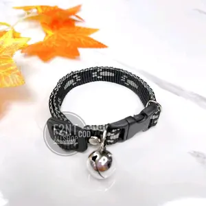 kalung kucing lonceng 14mm berbunyi motif kaki