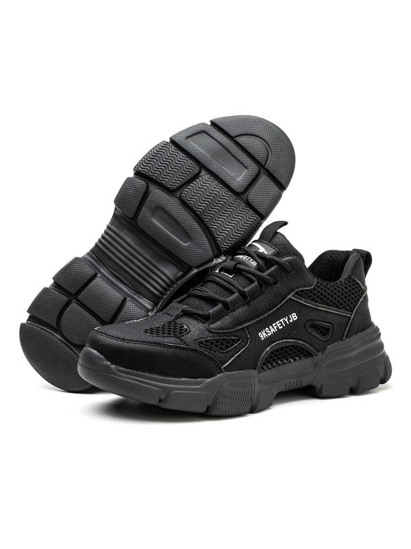 Men's Breathable Lightweight Anti-slip Safety Shoes, Casual Waterproof Workout Sneakers, Comfortable Hollow Out Design Lace Up Work Shoes, Non-slip Safety Shoes for Daily Wear 7