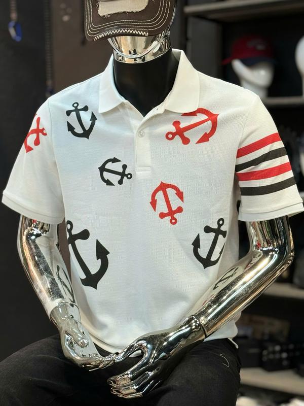 [2 Màu] Áo Thun Polo Nam COMA DENIM 2 Màu Trắng & Xám Mỏ Neo To Đen Đỏ T3507-T3508