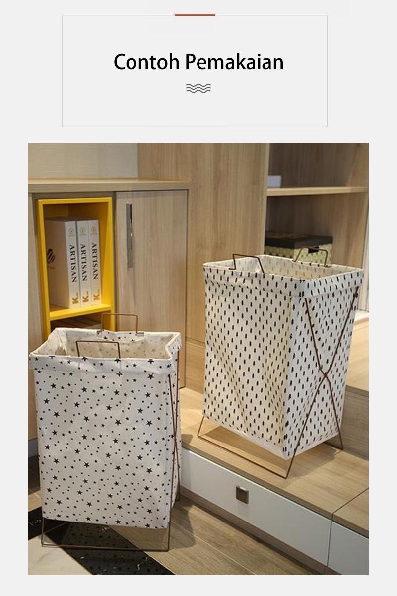 Product Introduction of Dejavu Laundry Bag Keranjang Baju Lipat Tempat Pakaian Kotor Laundry Basket Tempat Cucian Baju Penyimpanan Mainan Anak Serbaguna HSB217 19