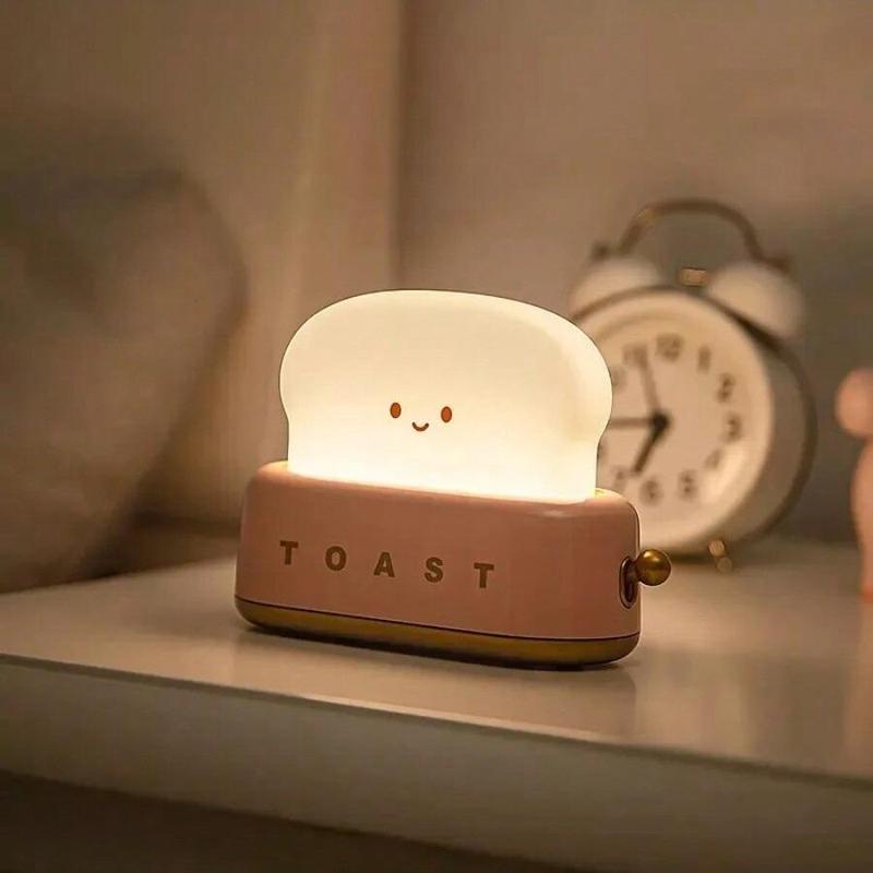 Creative Bread Design Night Light, USB Rechargeable LED Night Lamp, Bedside Desk Light For Bedroom, Dimmable Table Light For Living Room & Home Decor, Gadgets for the Home, Men's Gadgets 4
