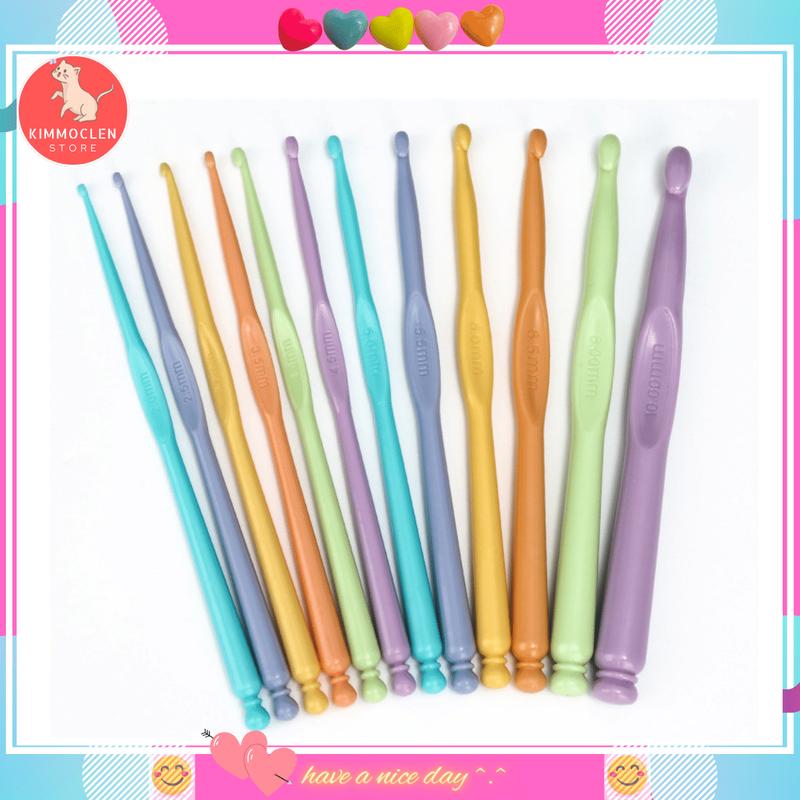  Bộ 12 Kim Móc Len Nhựa Size 2mm - 10mm Diy 