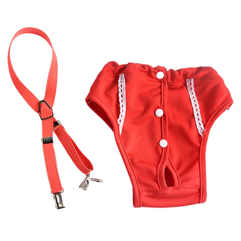 Wiutare- Button Design Dog Menstrual Pants Soft Comfortable Dog Menstrual Pants with Tail Hole Pet Supplies for Female Dogs Button Closure Buyers' 3