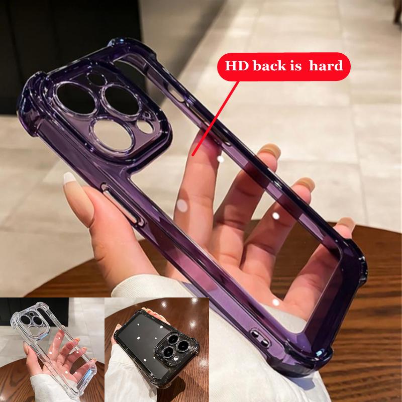 Ốp Điện Thoại Trong Suốt, Chống Sốc Sang Trọng, Dành Cho iPhone 15, 14, 13, 12, 11, Pro Max, X, XR, XS, 7, 8 Plus, Ốp Lưng Silicone, Ốp Lưng Cứng Trong Suốt