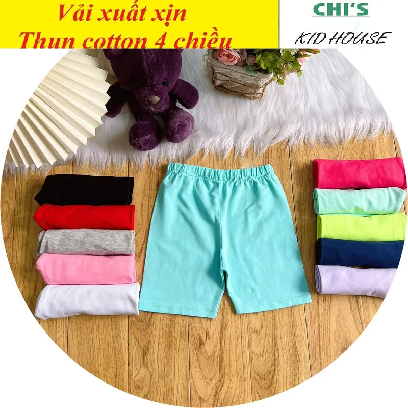 [VẢI XUẤT XỊN 9-55kg] QUẦN LEGGING ĐÙI QUẦN ĐÙI TRƠN THUN COTTON 4 CHIỀU CHO BÉ TRAI GÁI 1