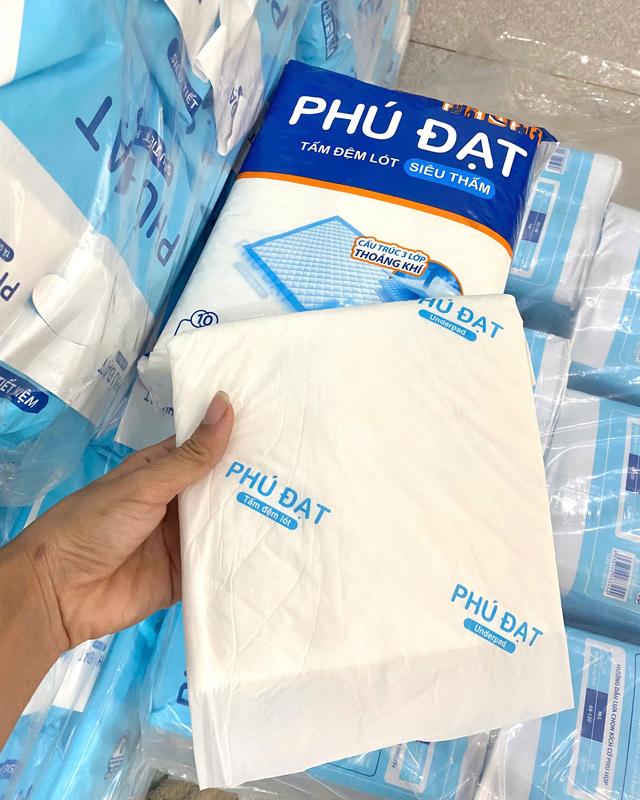 Combo 3 Bịch Tấm Lót Người Già Phú Đạt 30 Miếng (10 Miếng/Gói) Kích Thước Lớn 50x75cm Siêu Thấm Hút miếng  lót 4