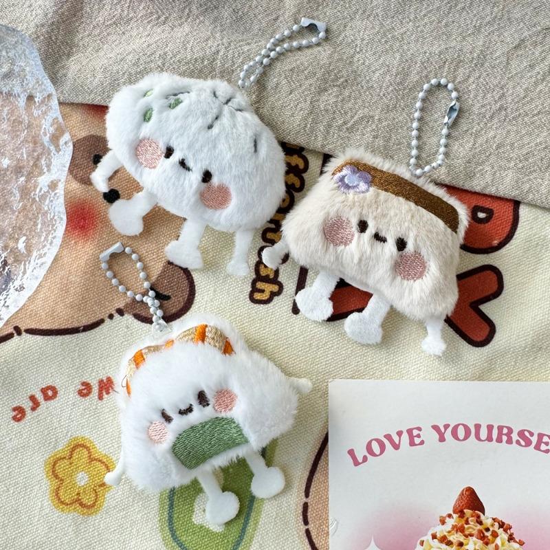 Dây Chuyền Chìa Khóa Bánh Bao Nhân Tạo Nhồi Bông Thiết Kế Hoạt Hình, Búp Bê Sushi Búi Tóc Mềm Mại Sáng Tạo, Đồ Trang Trí Mặt Dây Chuyền, Thích Hợp Cho Ba Lô Học Sinh, Quà Tặng Bạn Bè 4