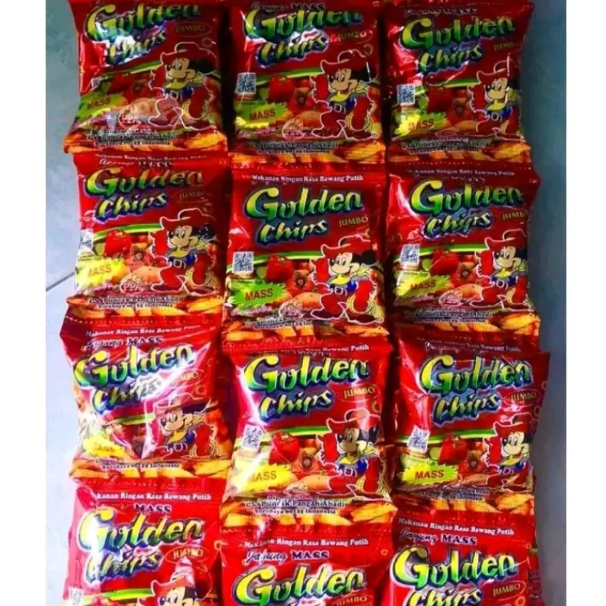 Snack jadul Patato chips/Golden chip 1 renteng 10pcs Makanan Cemilan ...