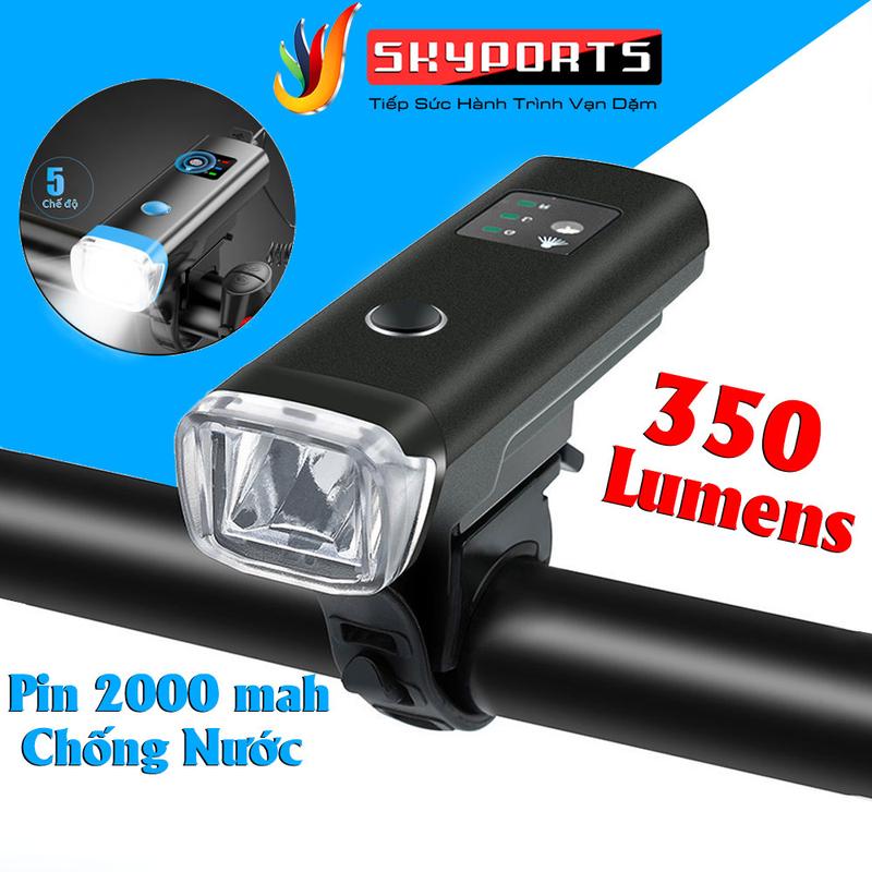 Đèn Pha Xe Đạp Siêu Sáng 350 Lumens, cảm ứng ánh sáng chống nước tốt Sports Gắn Xe Đạp đèn  xe