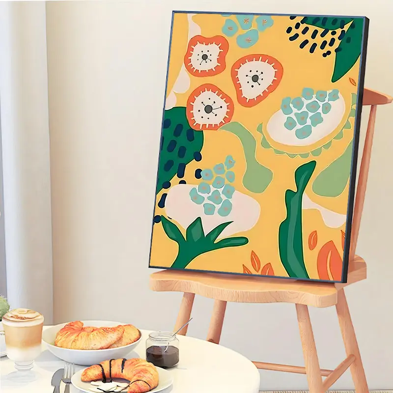 Cartoon Pattern DIY Painting Kit without Frame, 1 Set DIY Painting By Numbers Kit, Wall Art Decoration for Home Living Room Bedroom 8