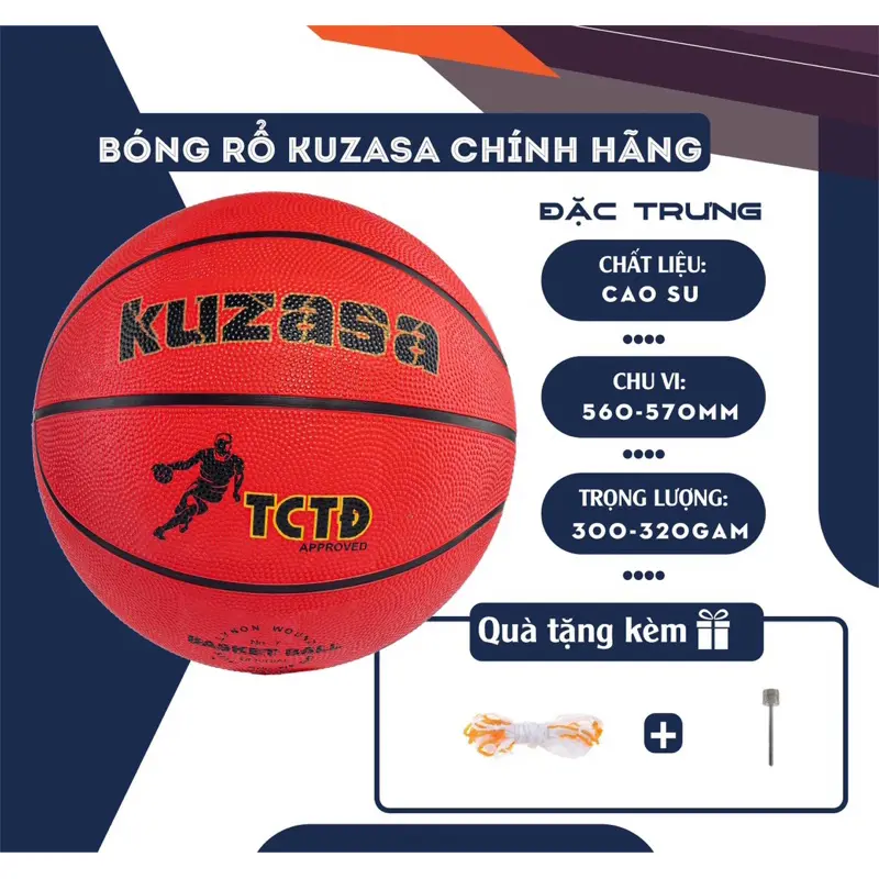 Bóng rổ số 7,6,5,3 Kuzasa tiêu chuẩn thi đấu cho mọi lứa tuổi