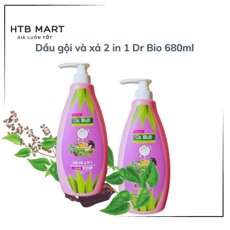(combo 2)Dầu gội và xả 2 in 1 Dr Bio 680ML Suôn mượt & Óng ả chiết xuất thiên nhiên .! 4