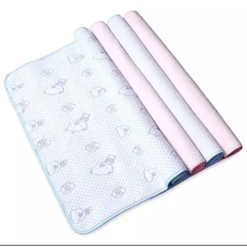 Tấm lót chống thấm cho bé Cotton 4 lớp, kích thước 50x70cm hình gấu Vải Cotton 2