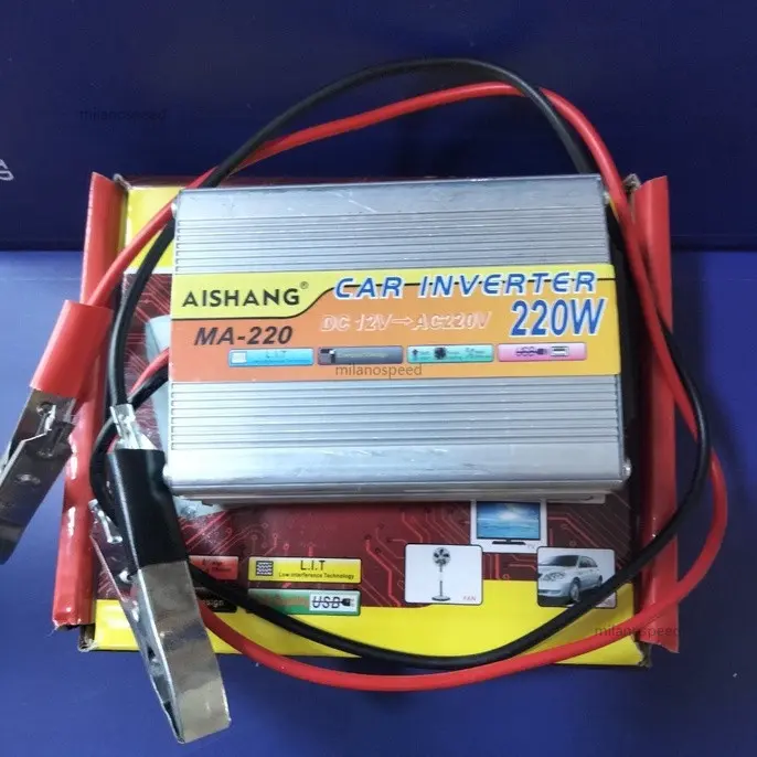 Power Inverter 220 Watt 12 Volt / Inverter 220W DC 12V to AC 220V Hitam Merah 7