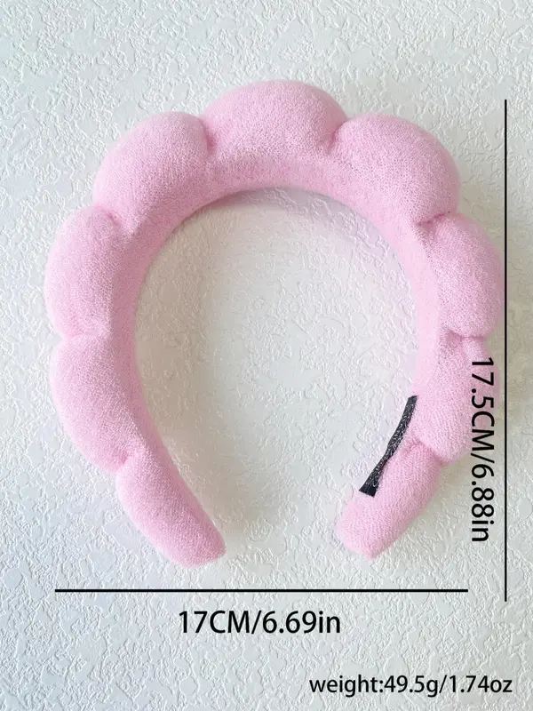 Cute Geometric Design Pink Hair Hoop, Casual Versatile Sponge Fabric Hair Hoop for Women & Girls Hairstyle Ideas, Daily Use As Valentine's Day Gifts, Hair Accessories, Puffy Headband 6