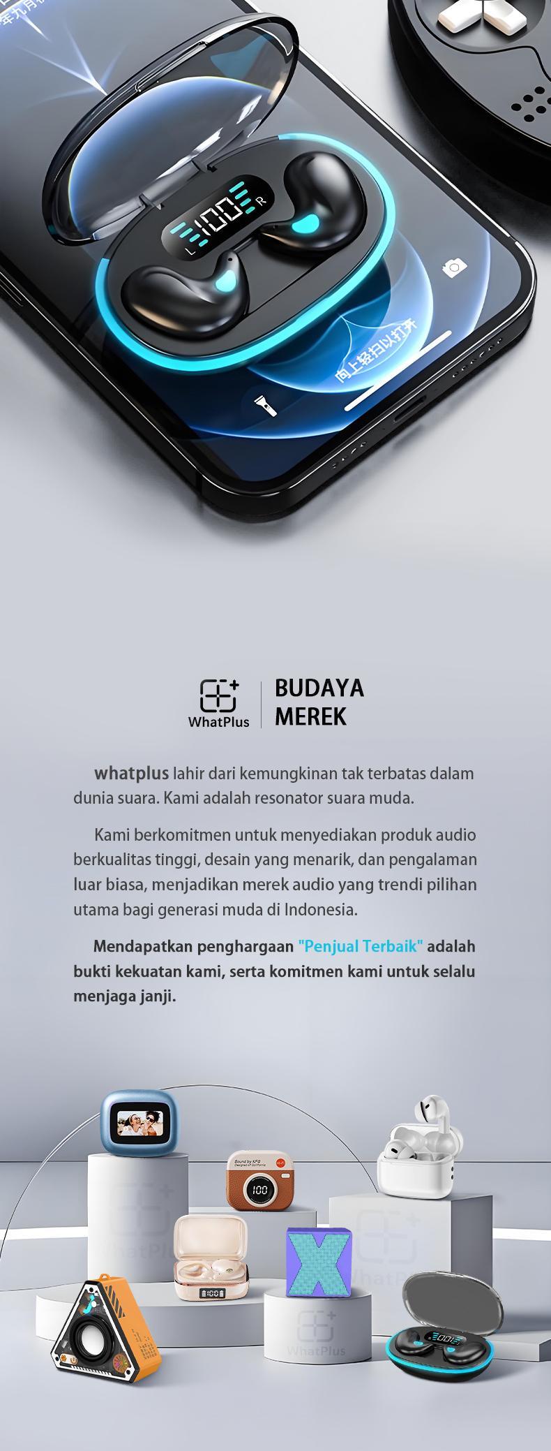 【COD】New model X55 Headset Tidur Suara Stereo Level HiFi, Tahan Air iPX5, Mikrofon Internal, ENC Noise Reduction Layar Digital Cerdas Kontrol Sentuh untuk iPhone dan Android Tws Bluetooth