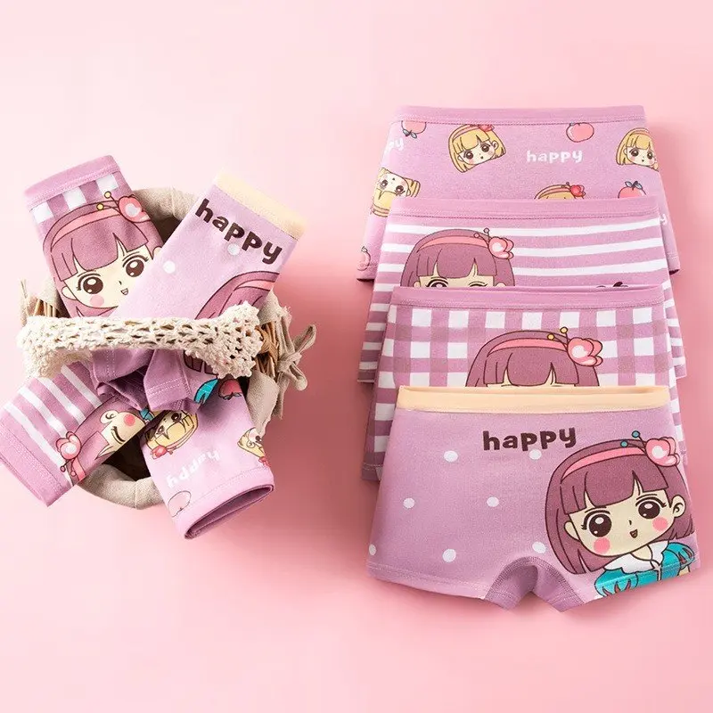 Sét 4 chíp đùi cho trẻ em vải cotton mềm mát dành cho bé gái từ 8-45kg 2