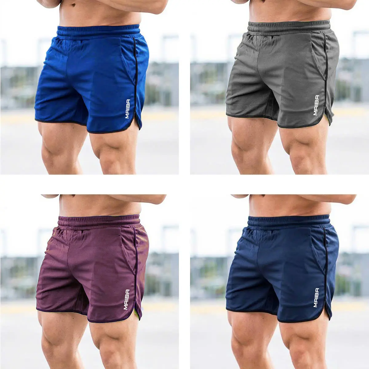 QUẦN ĐÙI THỂ THAO, CHẤT MÈ THÁI THOÁNG MÁT CO GIÃN 4 CHIỀU, SIZE 45 - 100 kg . MẪU VIỀN MAIBA