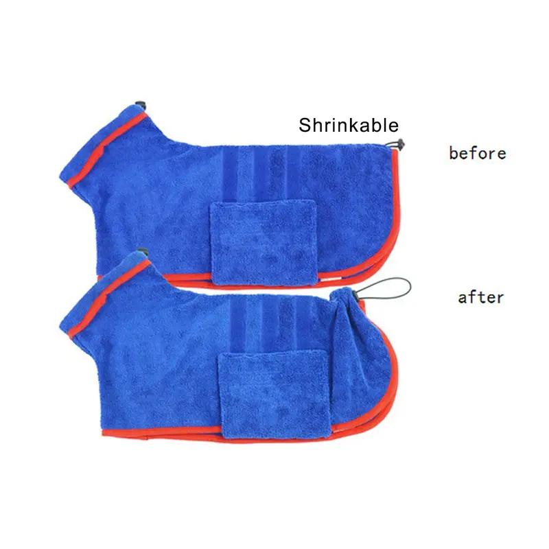 Pet Bath Robe, Dog Drying Coat, Soft Dog Towel Robe, Absorbent Dog Drying Robe, Soft Dog Bathrobe, Fast Drying Dog Dressing Gown for After Bath Beach Pool, Dog Grooming, Christmas Gift, Dog Stuff 8